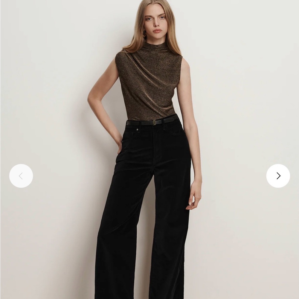Veronica Beard Taylor Black Velvet Wide-Leg Pants NWT